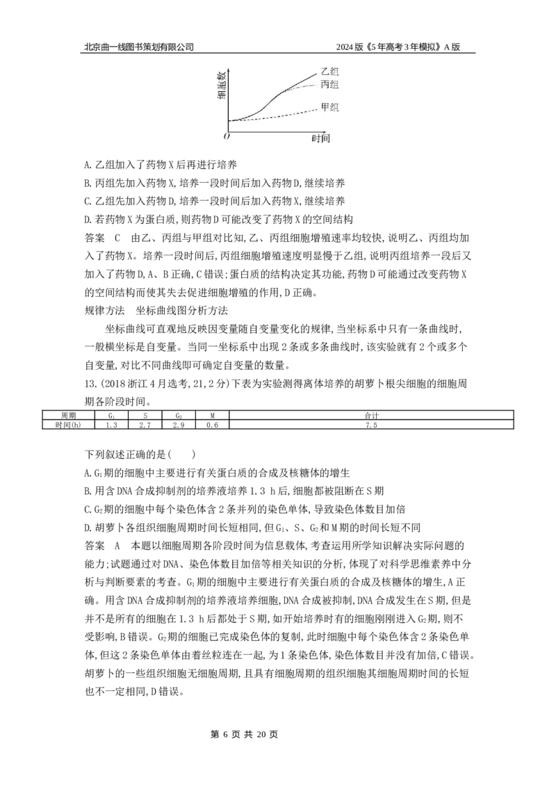 《1_1_4.专题七细胞的增殖_2024版教学资源包_2024版.新高考版生物.5·3A版_7_专题七细胞的增殖_5_10年高考真题分类题组》第6页预览