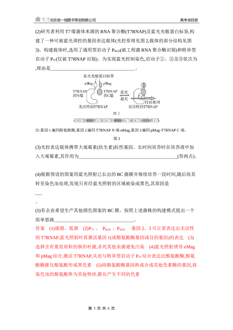 《1_精练册Word-微专题3　精准分析与解释生物学问题_2026版教学资源包_202653高考总复习A版_山东版_2026版.山东版.选考总复习.生物.5·3A版_微专题_微专题3精准分析与解释生物学问题_5_习题WORD》第3页预览