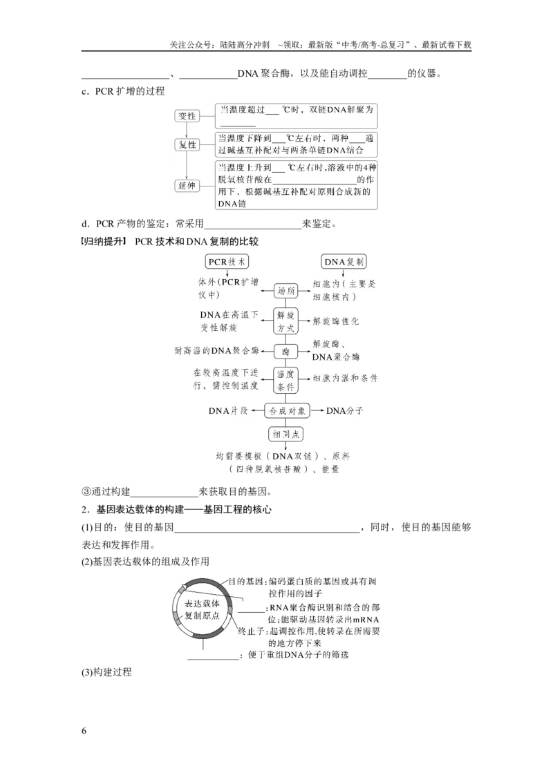 《第十单元　第61课时　基因工程的基本工具和基本操作程序_06-生物-高考总复习_一轮复习_2025年_2025年大一轮复习讲义人教版生物_资料_1-资料_大一轮复习讲义学生专用_2025大一轮复习讲义》第6页预览