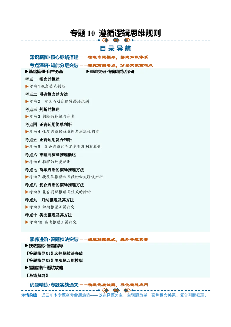 《第二单元遵循逻辑思维规则（知识清单）（全国通用）（学生版）_zheng治_2027年高考政治一轮_2027年高考政治一轮复习讲义+练习+课件（新教材新高考）-G55_2027版》第1页预览