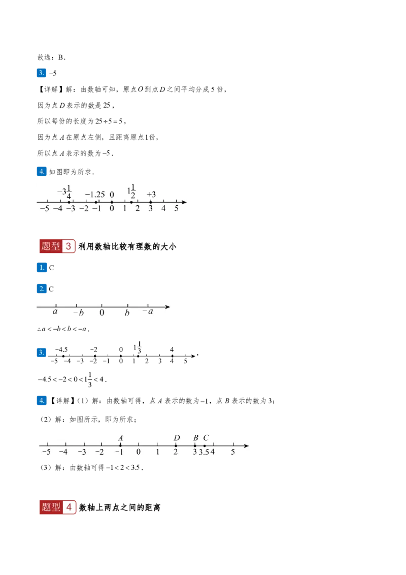 《1.2.2数轴（答案版）_2026秋初中教辅合集_2027学科网&_2026秋《同步备课系列》7上数学_第一章有理数_同步作业&讲义_1.2.2数轴（分层作业）》第2页预览