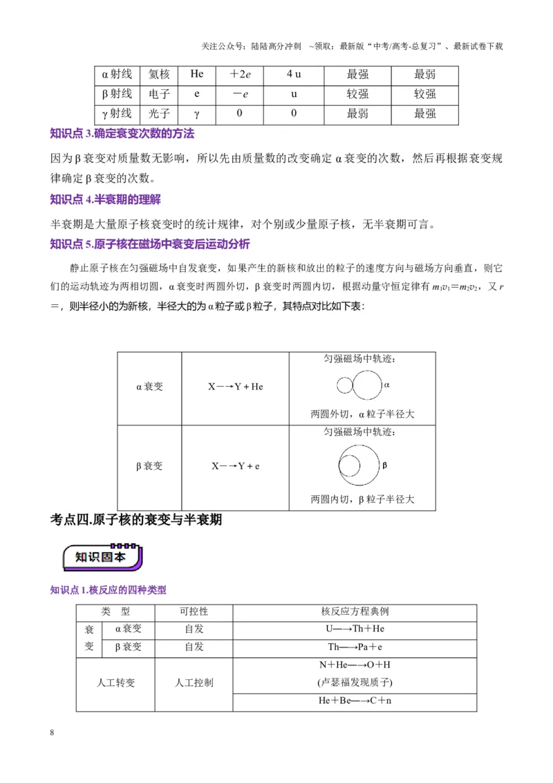 《第68讲原子结构和原子核（讲义）（教师版）_04-物理-高考总复习_一轮复习_2025年_2025年高考物理一轮复习讲义+练习+课件（新教材新高考）_第十六章近代物理》第8页预览