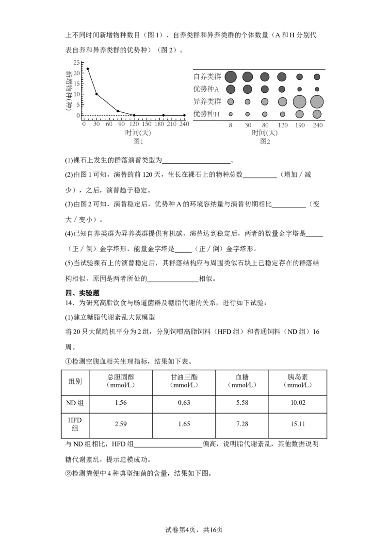 《2022年新教材天津生物高考试题(1)_2026版高中《二三轮复习+冲刺复习》_2021-2025生物高考题_2022生物高考题_学生》第4页预览