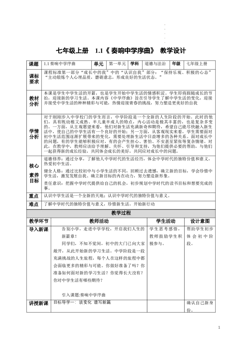 《1.1.1奏响中学序曲_初中全科知识点总结和试卷_赠送习题试卷_初中3年学习辅助资料_1、初中学习资料_2024秋改版_七上最新版道德课件_教案》第1页预览