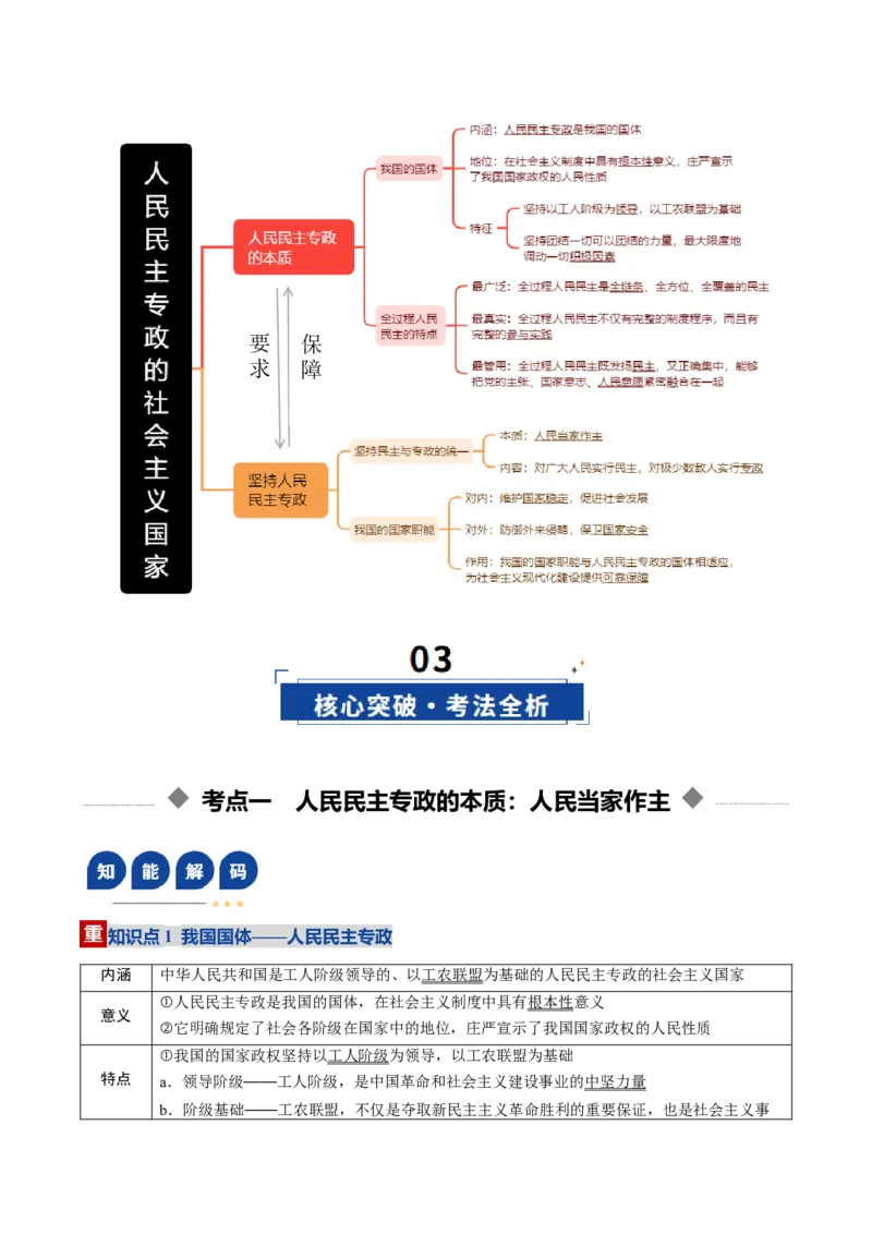 《第04课人民民主专政的社会主义国家（复习讲义）（教师版）（全国通用）_zheng治_2026年_2026年高考政治一轮复习讲义+练习+课件（新教材新高考）-G55_2026版_必修3政治与法治》第3页预览