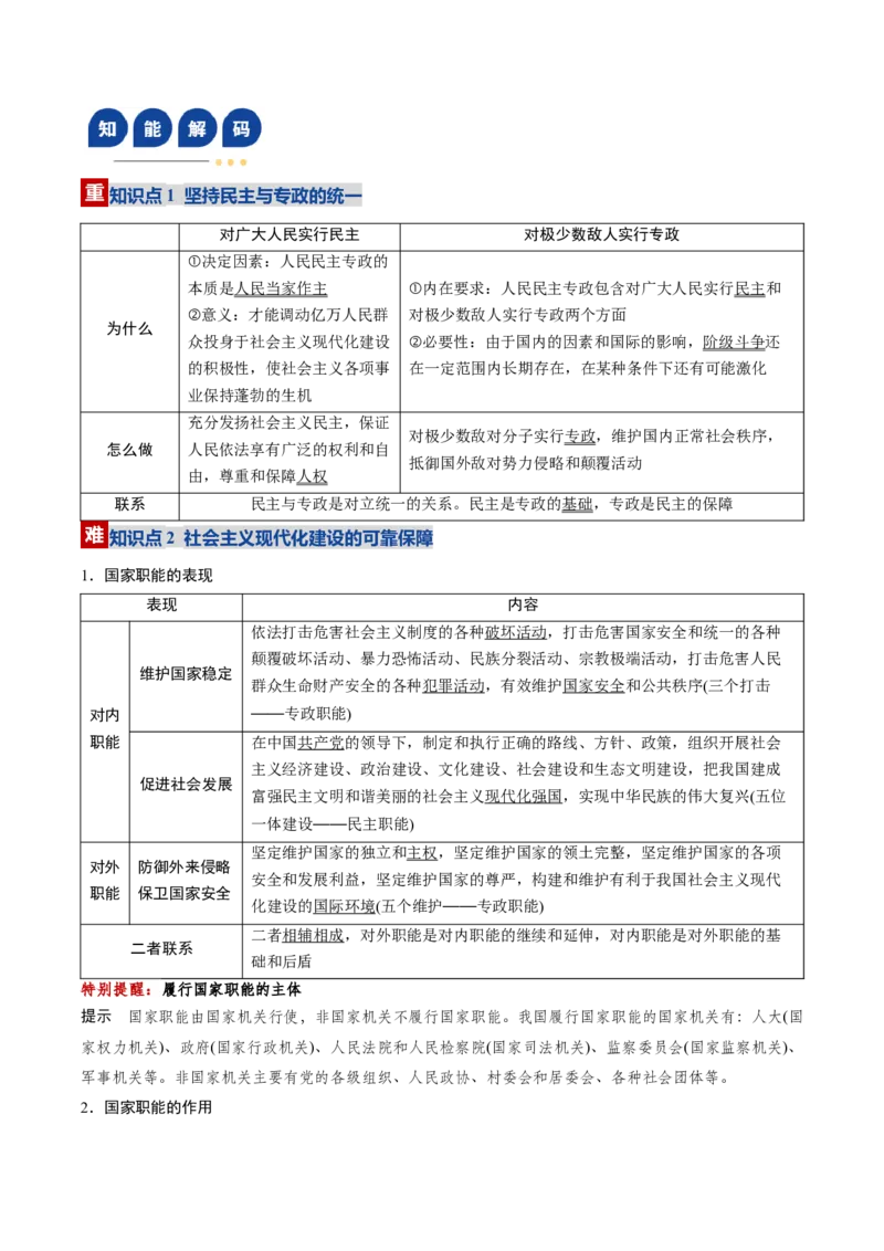 《第04课人民民主专政的社会主义国家（复习讲义）（教师版）（全国通用）_zheng治_2026年_2026年高考政治一轮复习讲义+练习+课件（新教材新高考）-G55_2026版_必修3政治与法治》第8页预览