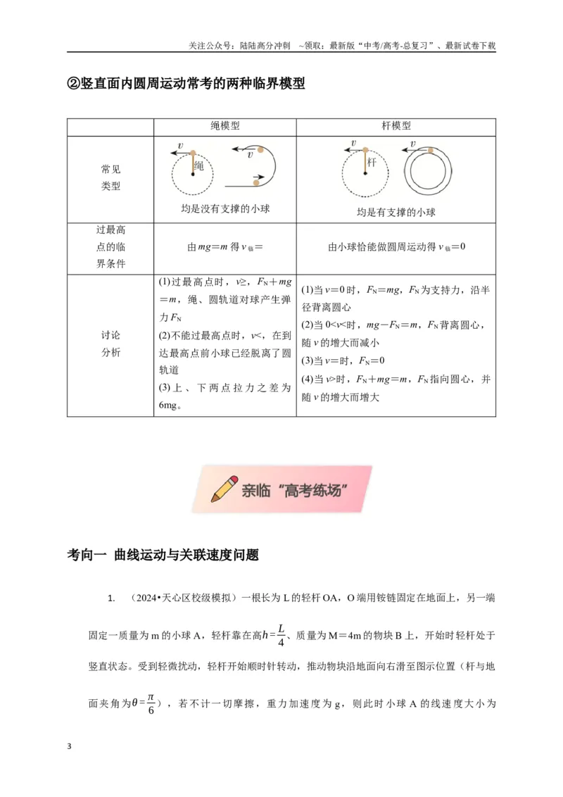 《选择2力和曲线运动（教师版）_04-物理-高考总复习_二轮复习_2025年_2025届高考物理二轮复习热点题型归类_资料_2025版》第3页预览