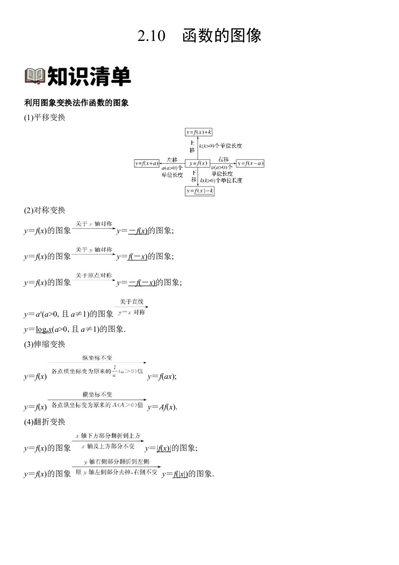 《2.10函数的图像（全国通用）（学生版）_高考一二三轮复习_数学_2027年高考数学一轮更新中_112027届高考数学一轮复习测试讲义（全国通用）》第1页预览