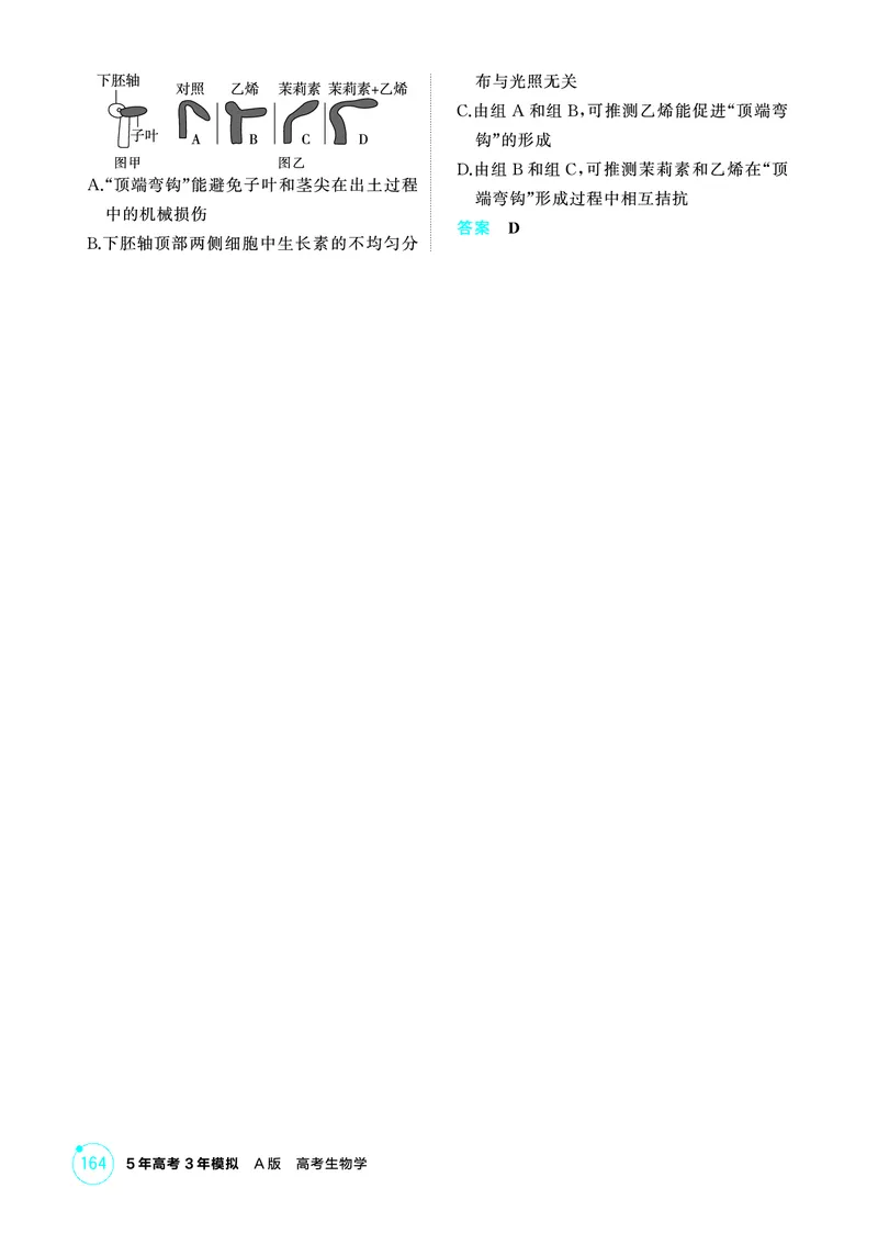 《1_精练册-第14章植物生命活动的调节_2026版教学资源包_202653高考总复习A版_浙江版_2026版.浙江版.选考总复习.生物.5·3A版_第3部分稳态与调节_第14章植物生命活动的调节_1_精练册PDF》第3页预览
