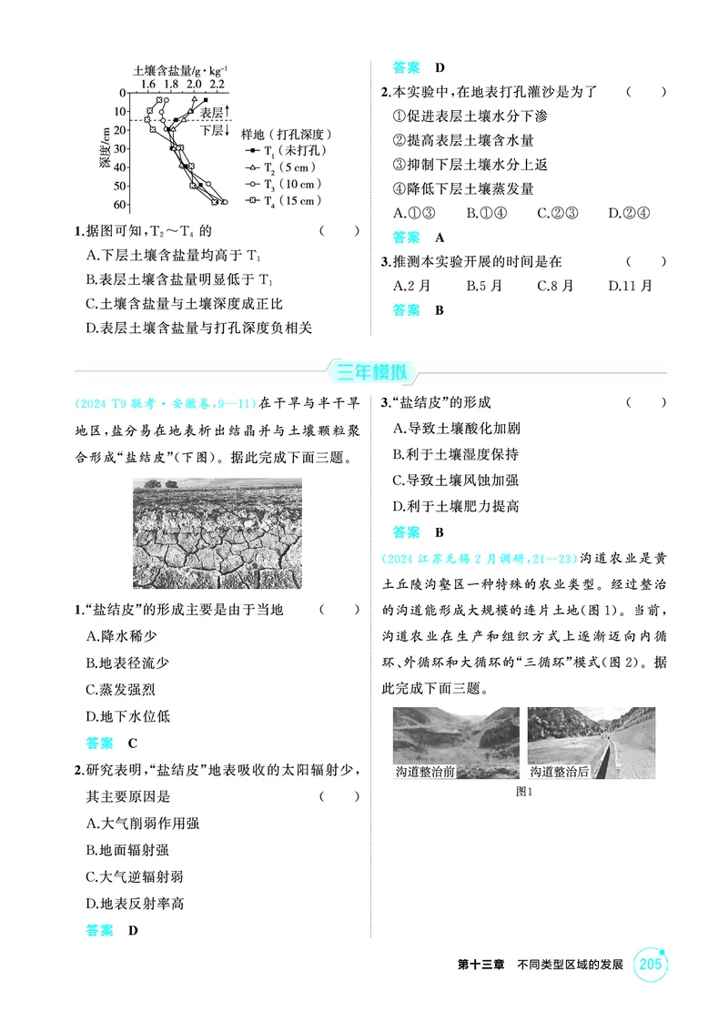 《1_精练册-第十三章　不同类型区域的发展_2026版教学资源包_202653高考总复习A版_新高考_地理_教师A版2026年.新高考版.地理.53_第十三章不同类型区域的发展_1_精练册PDF》第4页预览
