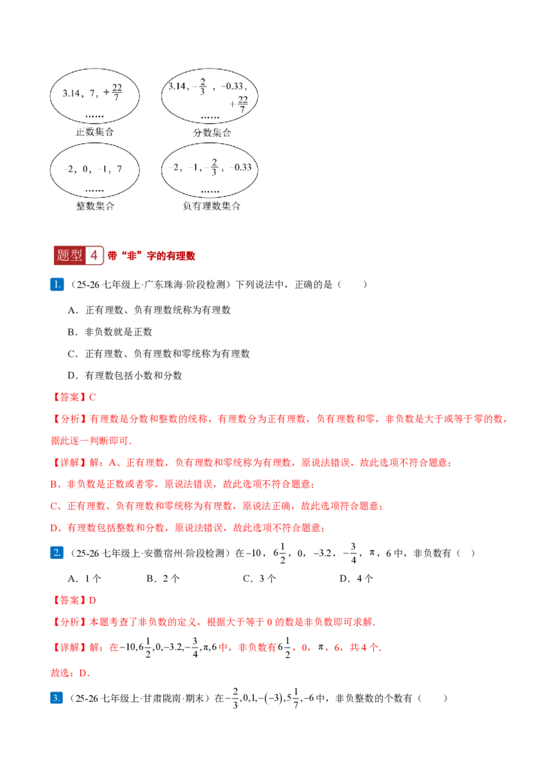 《1.2.1有理数的概念（解析版）_2026秋初中教辅合集_2027学科网&_2026秋《同步备课系列》7上数学_第一章有理数_同步作业&讲义_1.2.1有理数的概念（分层作业）》第9页预览