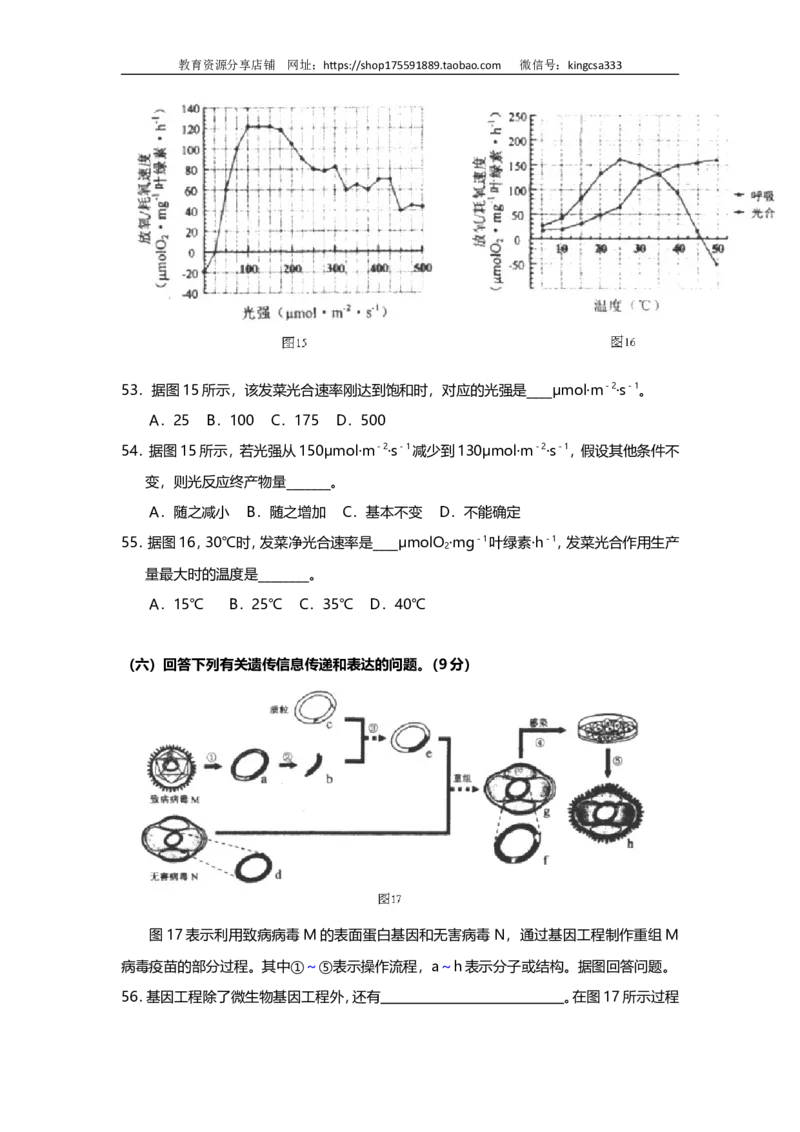 《2013年上海市高中毕业统一学业考试生物试卷（word解析版）(1)_高考一二三轮复习_生物_2027年高考生物专项_2008年-2026年生物高考真题-G427_2008-2020年高考_地方卷_上海高考生物真题01-20》第10页预览