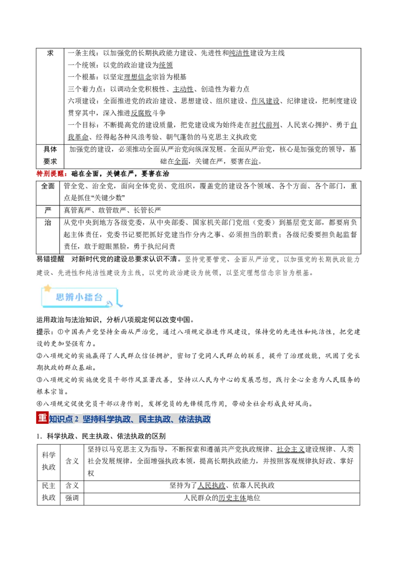 《第03课坚持和加强党的全面领导（复习讲义）（学生版）（全国通用）_zheng治_2026年_2026年高考政治一轮复习讲义+练习+课件（新教材新高考）-G55_2026版_必修3政治与法治》第10页预览