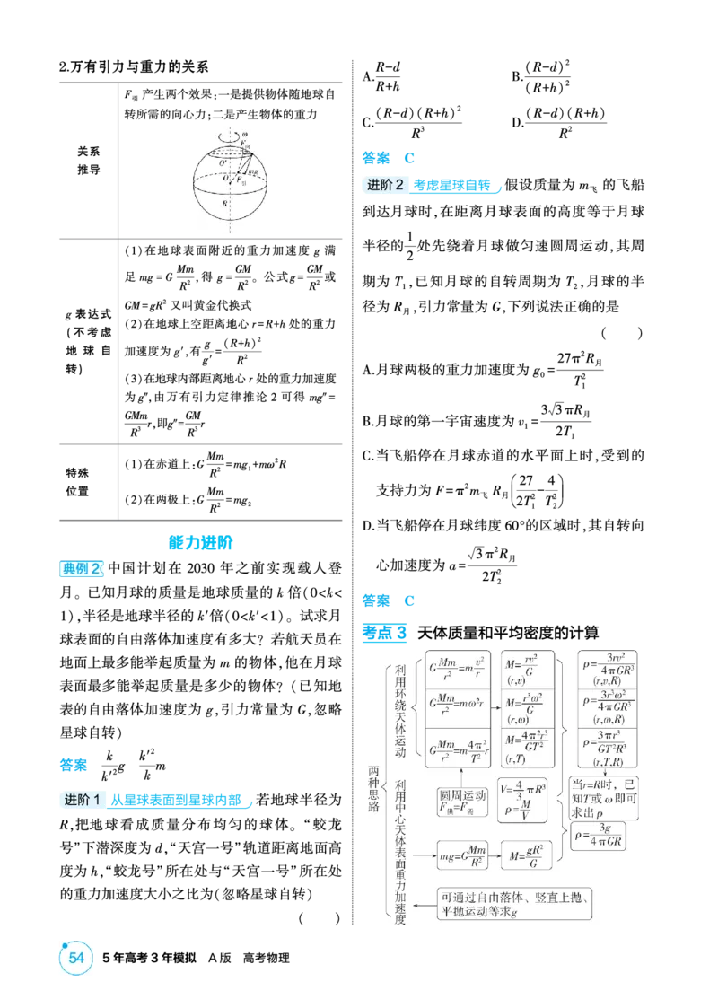 《1_精讲册PDF-第5章万有引力与宇宙航行_2026版教学资源包_202653高考总复习A版_湖南版_2026版.湖南版.选考总复习.物理.5·3A版_二、教师用书PDF_第5章万有引力与宇宙航行_1_专题电子书》第2页预览