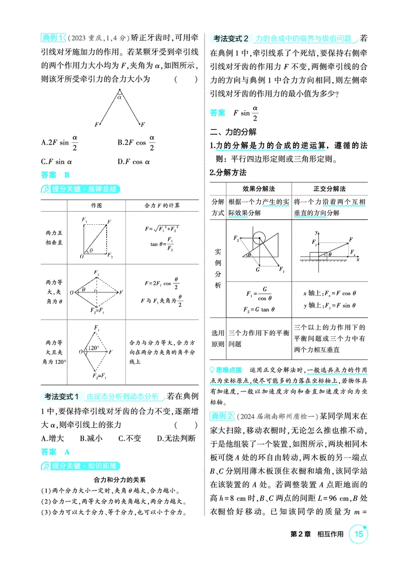 《1_精讲册PDF02-第2章相互作用_2026版教学资源包_202653高考总复习A版_新高考_物理_教师A版2026年.新高考版.物理.53_二、教师用书PDF_第2章相互作用_2_精讲册PDF》第5页预览