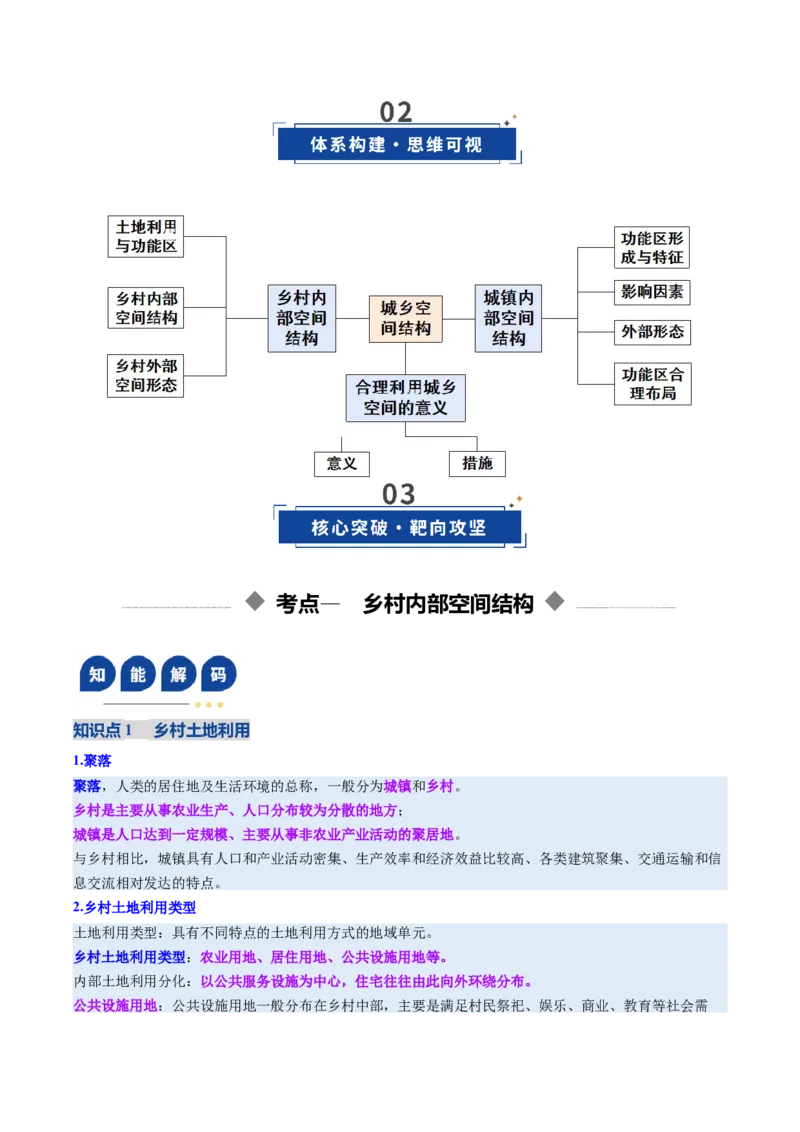 《第21讲城乡空间结构（复习讲义）（全国通用）（教师版）_地理_2026年_2026年高考地理一轮复习讲义+练习+课件（新教材新高考）-G55_2026版_专题09乡村和城镇》第3页预览