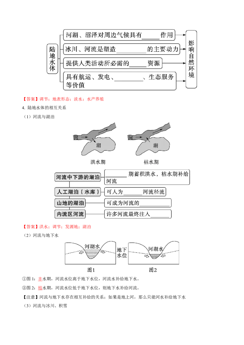 《第12讲水循环与陆地水体及其相互关系（知识清单）-（教师版）_地理_2026年_2026年高考地理一轮复习全程跟踪讲义-G350_资料》第3页预览