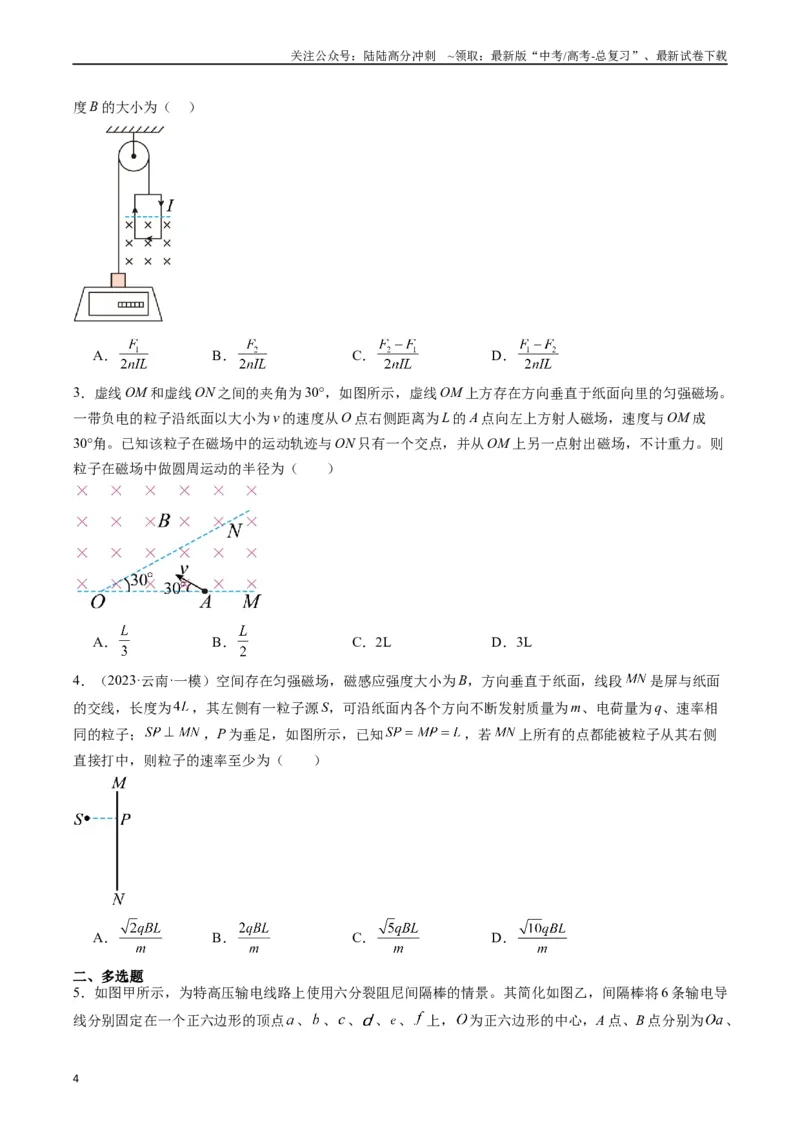 《重难点10磁场（学生版）_04-物理-高考总复习_专项复习_2024年_2024年高考物理热点·重点·难点专练（新高考专用）》第4页预览