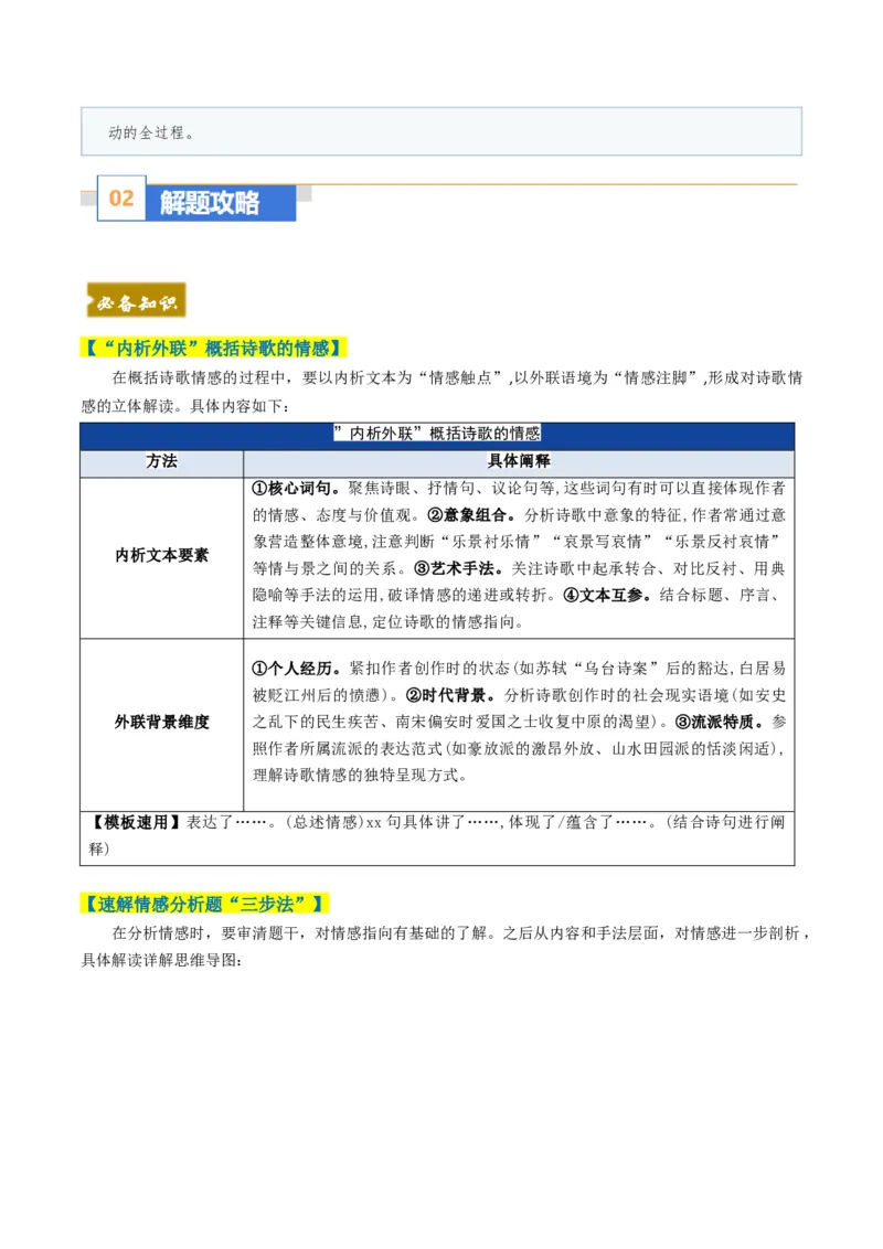 《题型06古代诗歌情感解读题型突破（题型专练）（全国通用）（教师版）_专项复习_2026年-语文专项复习_2026年高考语文重难点讲义专练（新高考通用）-G102_2026版》第2页预览