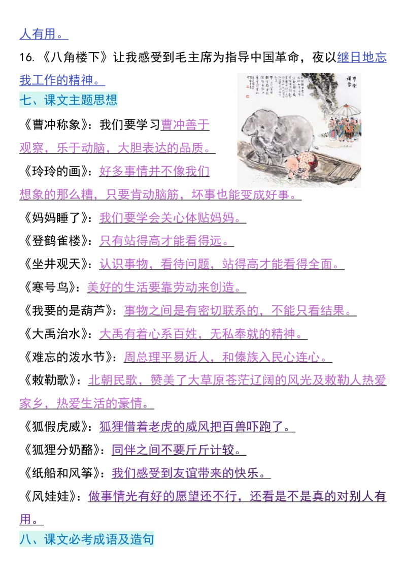 《二年级上册语文期中期末必背知识点(1)_2年级上册同步教辅_2上-语文_二上语文-期中+期末复习》第5页预览