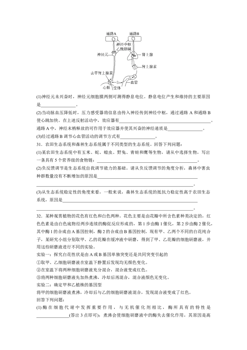 《2023•全国乙（精校版）_2026版高中《二三轮复习+冲刺复习》_高考生物生物二轮2026届高考生物步步高大二轮专题复习教师用书(word版)+教师用书配套PPT+题库(word版)(完整版)_学生》第3页预览