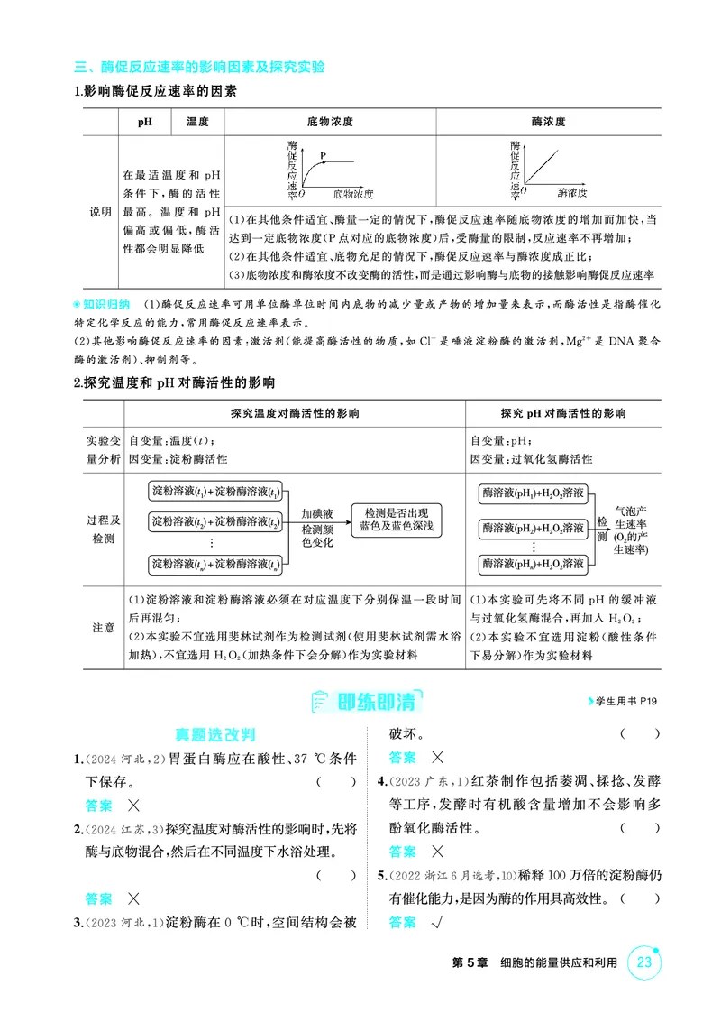 《1_精讲册PDF-第5章细胞的能量供应和利用_2026版教学资源包_202653高考总复习A版_山东版_2026版.山东版.选考总复习.生物.5·3A版_第1部分分子与细胞_第5章细胞的能量供应和利用_2_精讲册PDF》第2页预览
