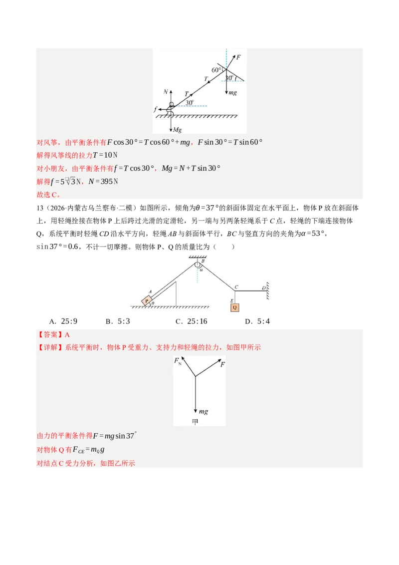 《第08讲受力分析共点力的平衡（专项训练）（湖南专用）（教师版）_地理_2027年高考地理一轮_2027年高考物理一轮课件+讲义+练习（湖南专用）-G331_2027版》第10页预览