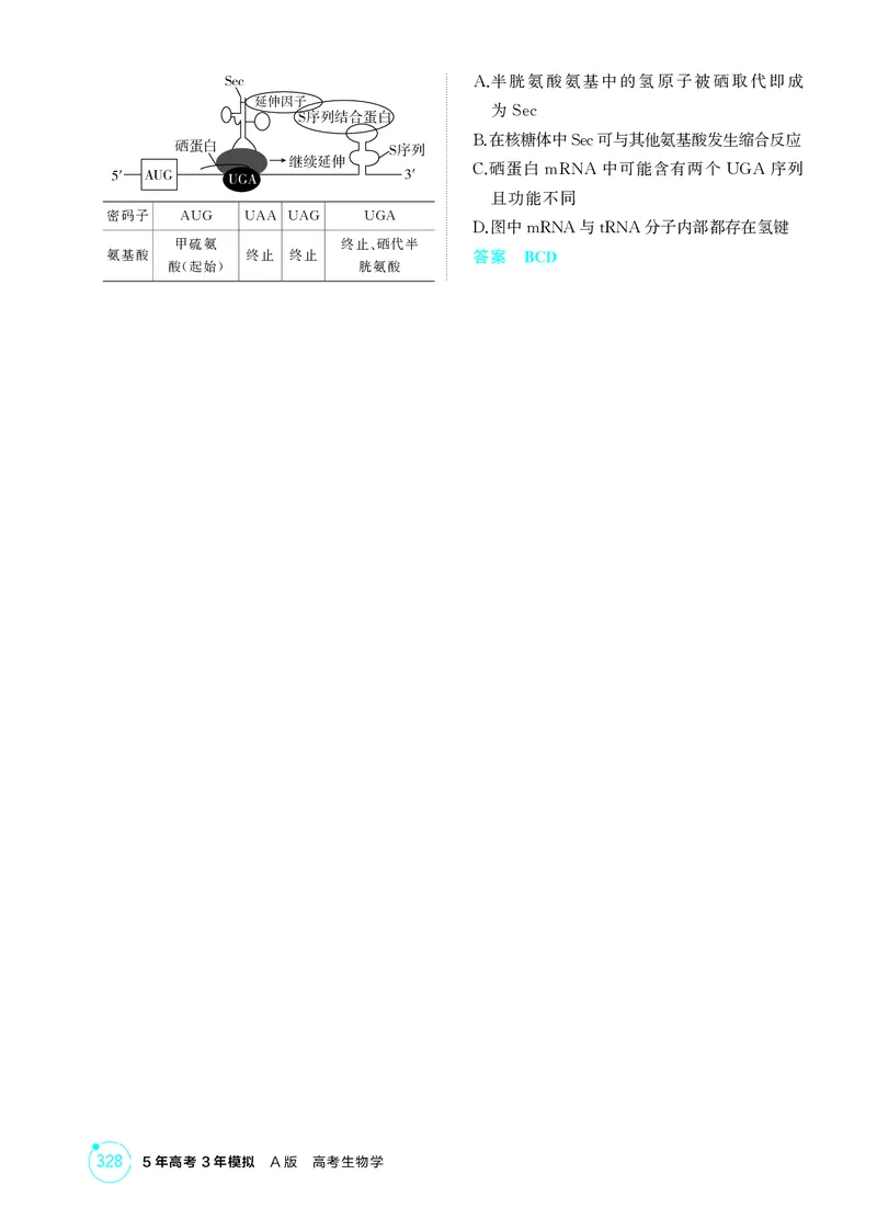 《1_精练册-第10章基因的表达_2026版教学资源包_202653高考总复习A版_湖南版_2026版.湖南版.选考总复习.生物.5·3A版_第2部分遗传与进化_第10章基因的表达_4_PDF教参电子书》第4页预览