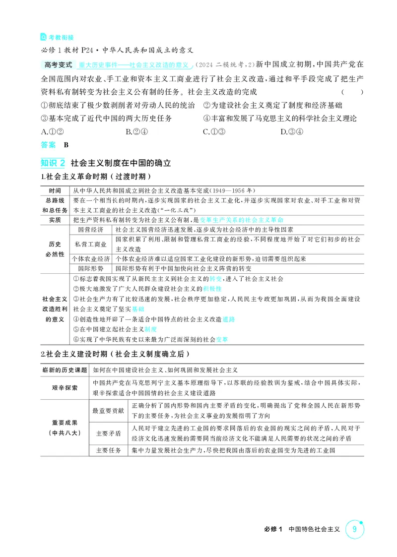 《1_精讲册-第二课　只有社会主义才能救中国_2026版教学资源包_202653高考总复习A版_湖南版_2026版.湖南版.选考总复习.政治.5·3A版_一、图书电子教参_必修1中国特色社会主义_2_精讲册PDF》第3页预览