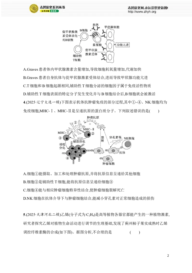 《10.免疫调节、植物生命活动的调节_2026版高中《二三轮复习+冲刺复习》_高考总复习优化设计二轮用书生物课后习题Word_课后习题_考前增分专练_知识对点小题练》第2页预览