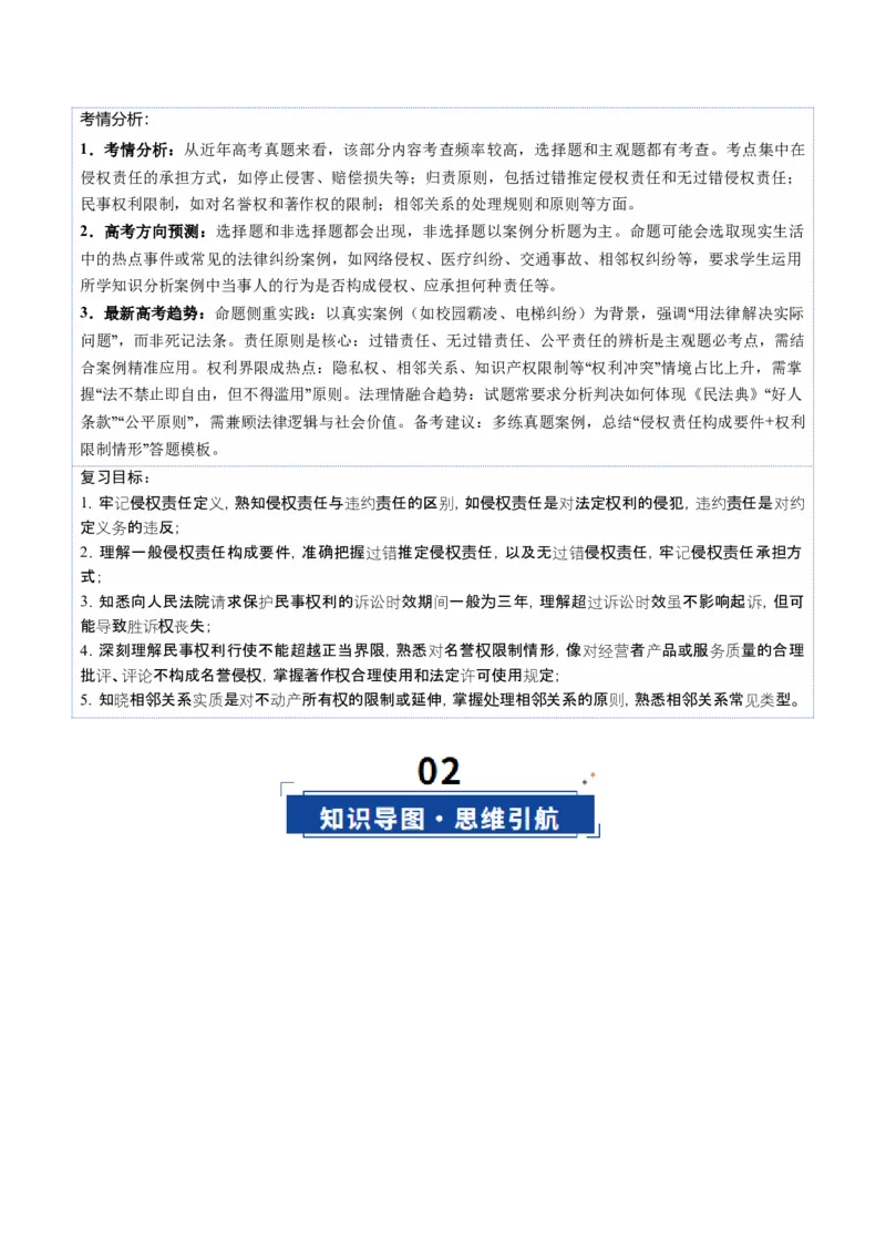 《第04课侵权责任与权利界限（复习讲义）（教师版）（全国通用）_zheng治_2026年_2026年高考政治一轮复习讲义+练习+课件（新教材新高考）-G55_2026版_选择性必修2法律与生活》第4页预览