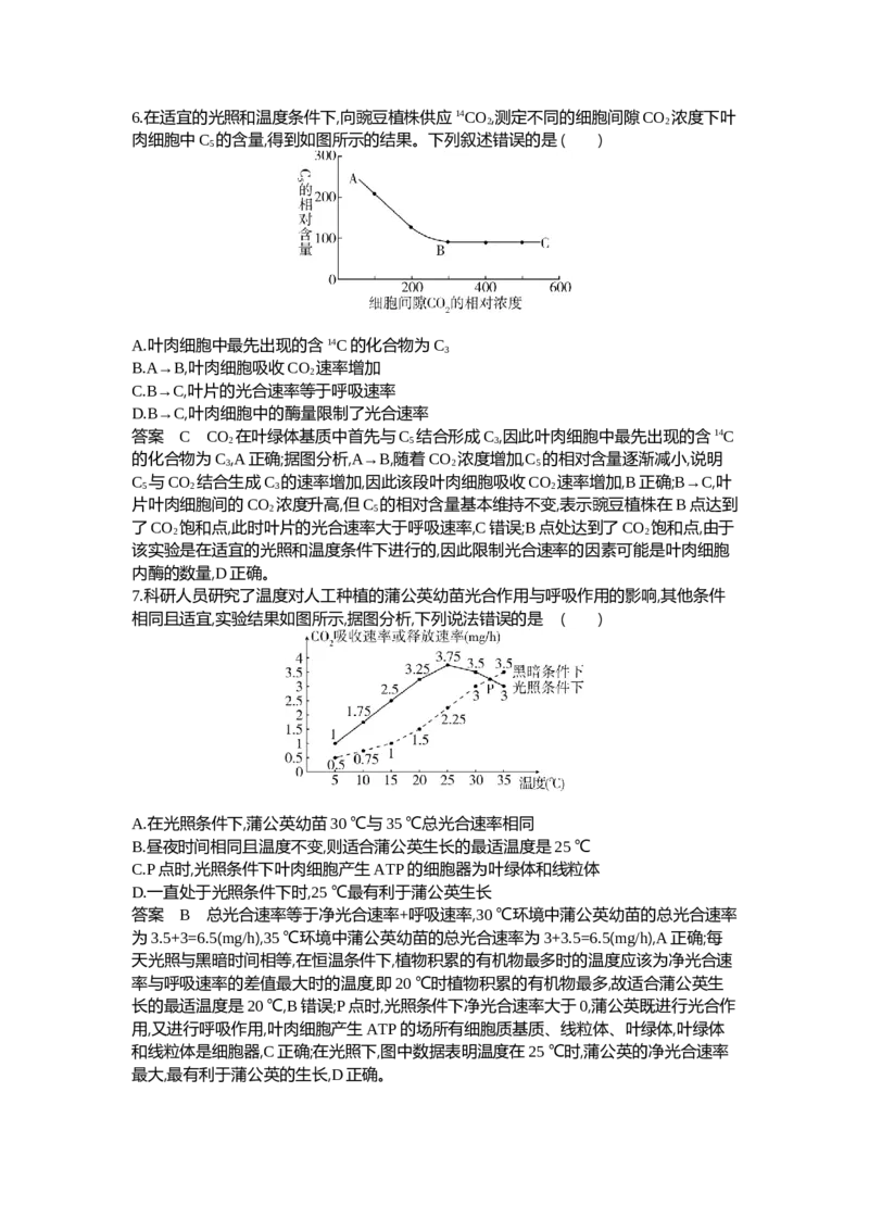 《1_06-专题六光合作用_2024版教学资源包_2024版.新高考版生物.5·3A版_6_专题六光合作用_6_专题检测》第3页预览