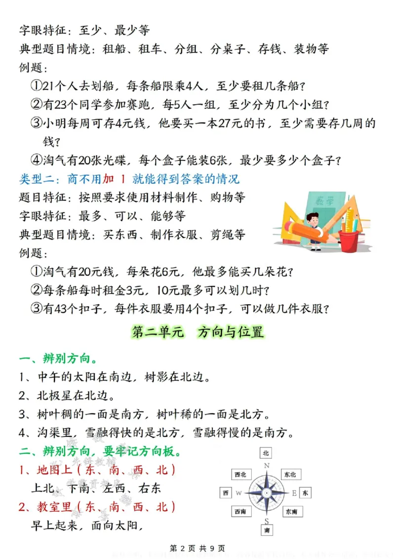 《二年级下册数学知识点大全（北师大版）SY_2年级下册同步教辅_2下-数学_二下数学-必背资料通用》第2页预览
