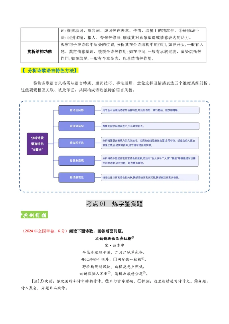 《题型02古代诗歌语言鉴赏题型突破（题型专练）（全国通用）（教师版）_二轮复习_2026年-语文二轮复习_2026年高考语文二轮复习课件+讲义+练习（新高考通用）-G92_2026版》第3页预览