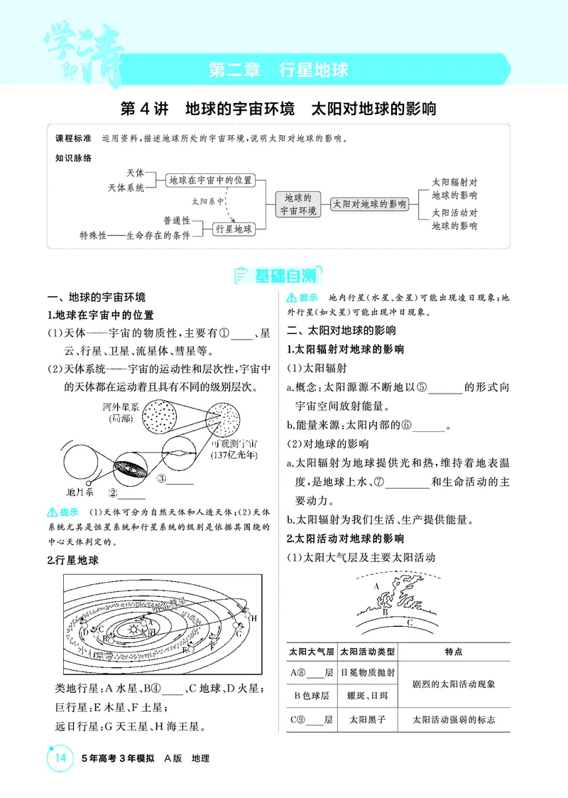 《1_精讲册-第二章　行星地球_2026版教学资源包_202653高考总复习A版_新高考_地理_教师A版2026年.新高考版.地理.53_第二章行星地球_2_精讲册PDF》第1页预览