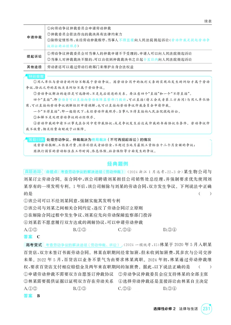 《1_精讲册-第七、八课　就业与创业_2026版教学资源包_202653高考总复习A版_湖南版_2026版.湖南版.选考总复习.政治.5·3A版_一、图书电子教参_选择性必修2法律与生活_第七、八课就业与创业》第3页预览