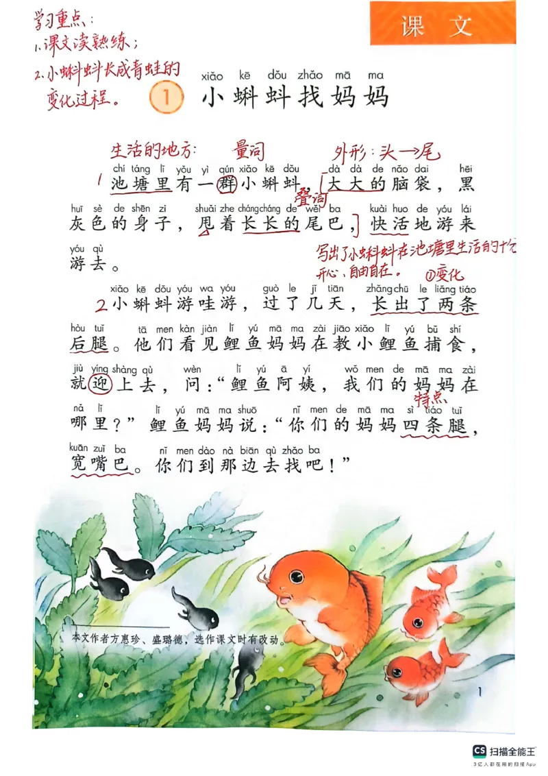 《二（上）语文课堂笔记_2年级上册同步教辅_2上语数-电子课本》第1页预览