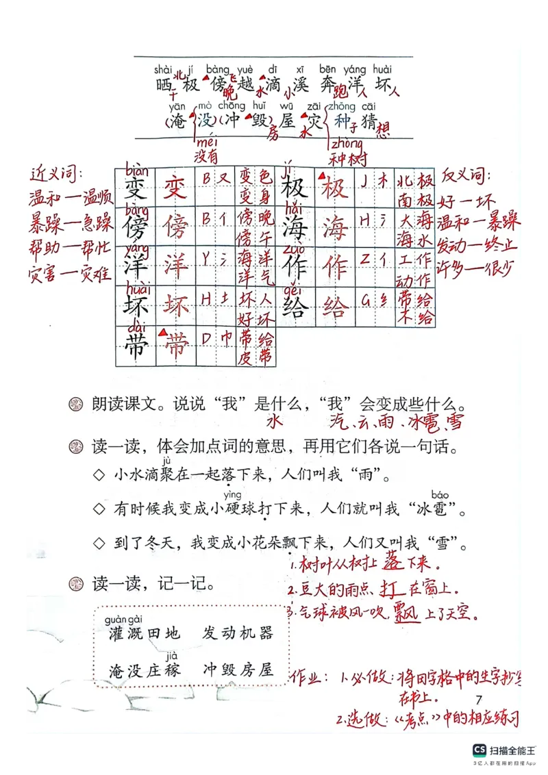 《二（上）语文课堂笔记_2年级上册同步教辅_2上语数-电子课本》第10页预览