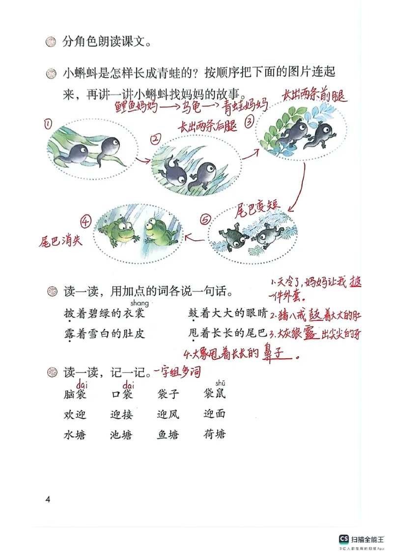 《二（上）语文课堂笔记_2年级上册同步教辅_2上语数-电子课本》第3页预览