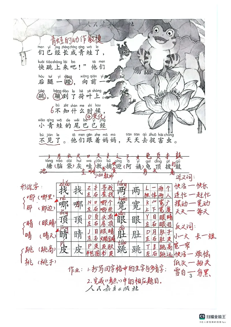 《二（上）语文课堂笔记_2年级上册同步教辅_2上语数-电子课本》第4页预览