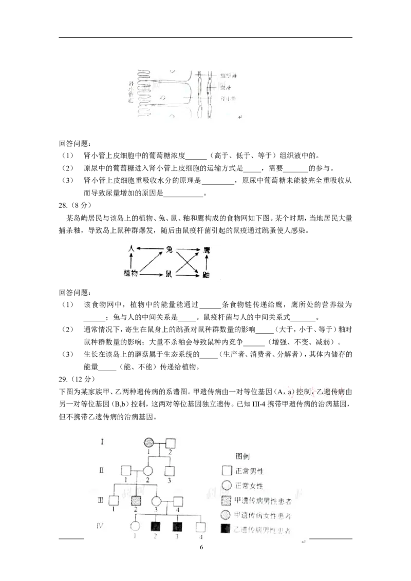 《2011年高考海南卷生物试题及答案_高考一二三轮复习_生物_2026年-生物高考专项复习_2008年-2025年生物高考真题_2008-2020年高考_地方卷_海南高考生物08-20_A4word版_答案版》第6页预览