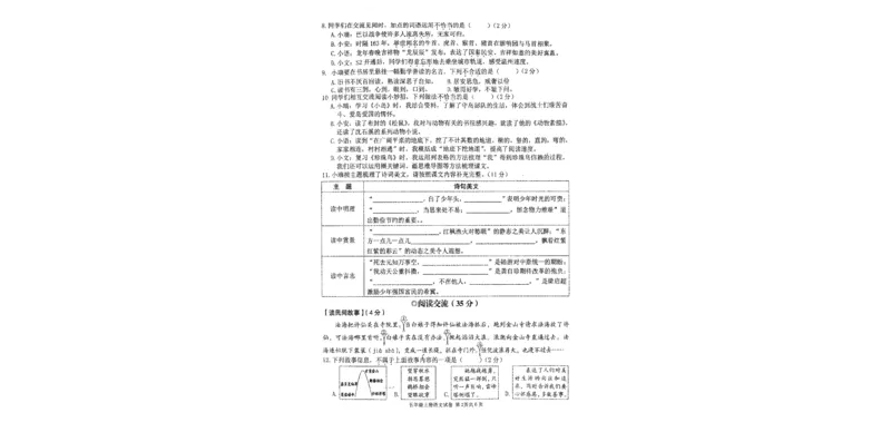 《五年级上册语文期末真题检测卷（观书有感）(2)(1)_5年级上册同步教辅_5上语文_五上语文单元+期中+期末卷_五上语文期末卷》第2页预览