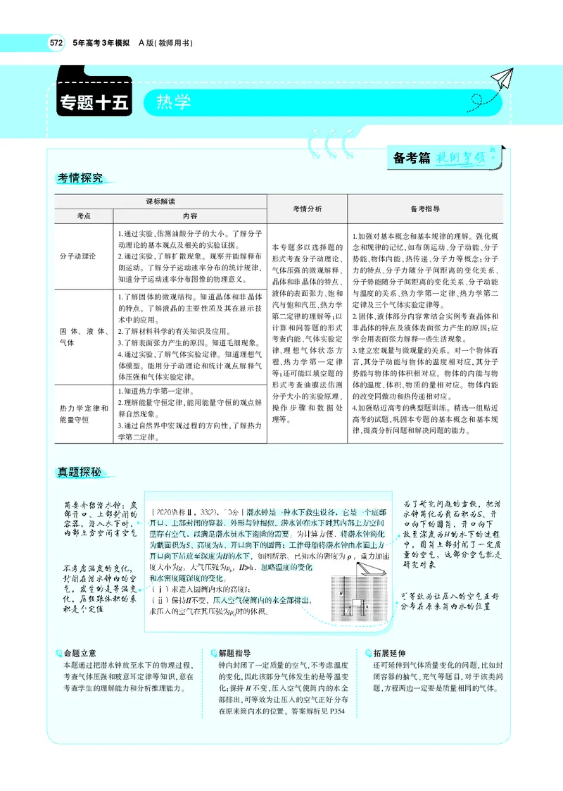 《专题十五　热学_2022版教学资源包_五年高考三年模拟_2022版新高考版选考总复习物理5·3A版_专题十五热学_专题PDF_专题PDF_专题电子书》第1页预览