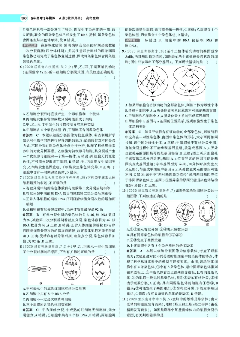 《专题9　遗传的细胞基础_2022版教学资源包_五年高考三年模拟_2022版新高考版选考总复习生物5·3A版_0125143739_专题9遗传的细胞基础_专题PDF_专题PDF_专题电子书》第5页预览