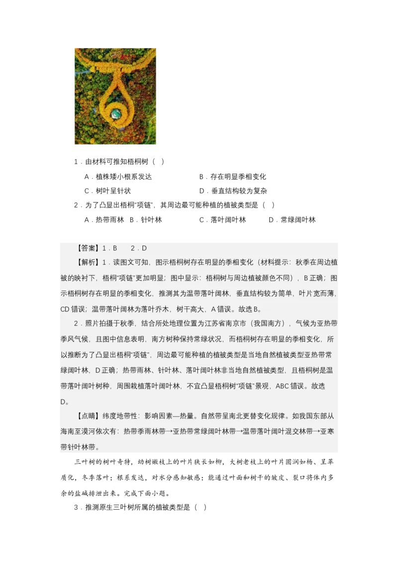 《高频考点106树叶_地理_2026年-地理高考专项复习_42026年高考地理高频考点专项突破思维导图+解题技巧+专项突破》第4页预览