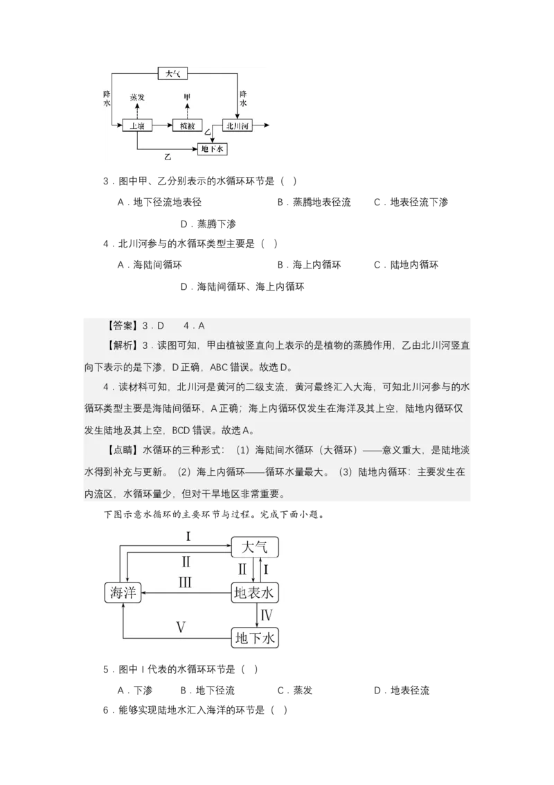 《高频考点50水循环_地理_2026年-地理高考专项复习_42026年高考地理高频考点专项突破思维导图+解题技巧+专项突破》第7页预览