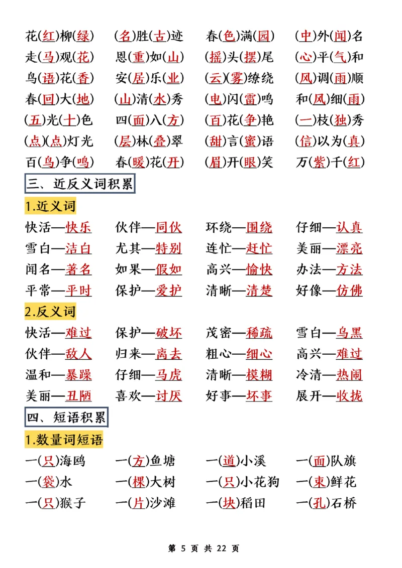 《二年级上册语文期末知识点归纳汇总(1)_2年级上册同步教辅_2上-语文_二上语文-期中+期末复习》第5页预览
