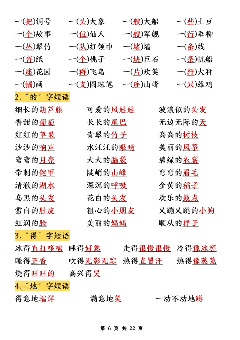 《二年级上册语文期末知识点归纳汇总(1)_2年级上册同步教辅_2上-语文_二上语文-期中+期末复习》第6页预览