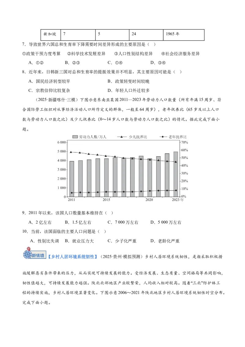 《第20讲人口与地理环境（专项训练）（全国通用）（学生版）_地理_2026年_2026年高考地理一轮复习讲义+练习+课件（新教材新高考）-G55_2026版_专题08人口与地理环境》第9页预览