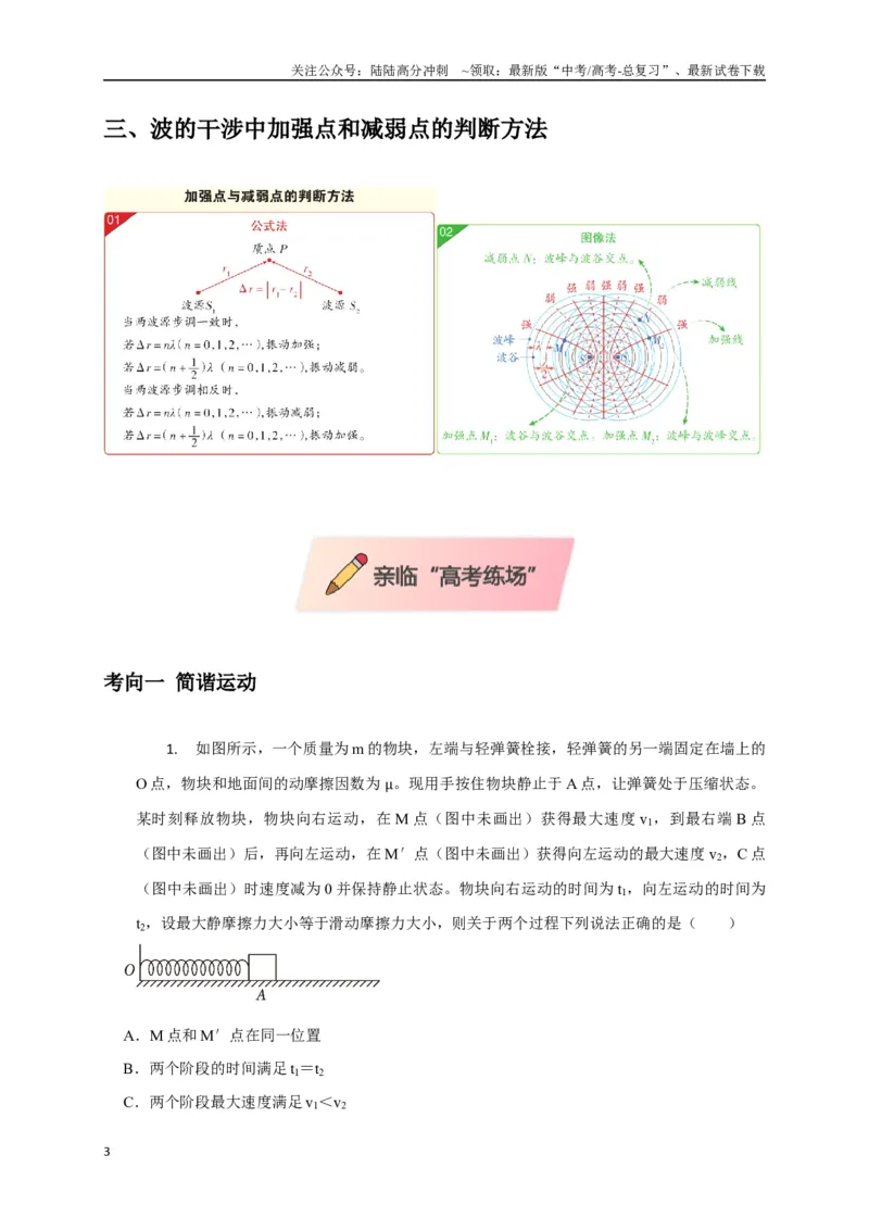 《选择9机械振动机械波（教师版）_04-物理-高考总复习_专项复习_2025年_2025年高中高考物理模型与方法_资料_8高考热点题型归类（二轮）》第3页预览